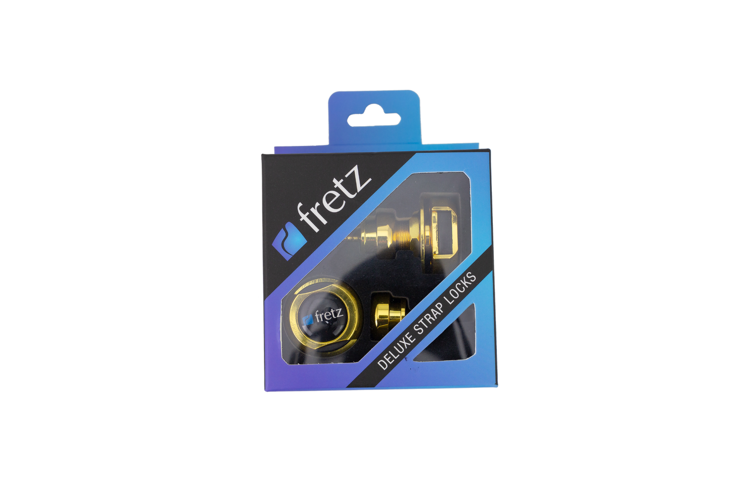 FRETZ Gold Strap Lock Set - Durable Steel, 360-Degree Rotation, Side-Release Mechanism, Includes Buttons & Mounting Hardware — view 3