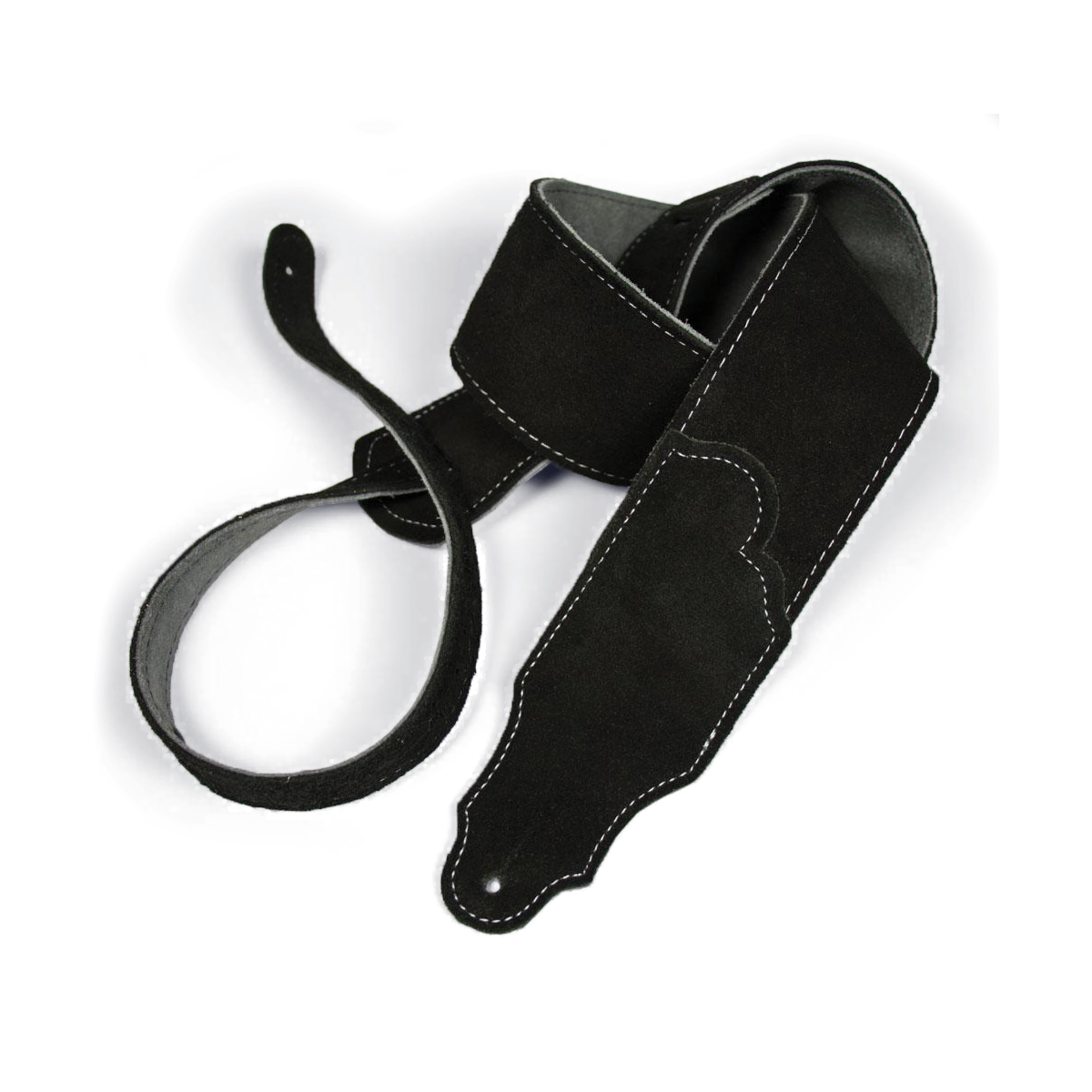 Franklin Original 2.5" Black Suede Guitar Strap with Silver Stitching