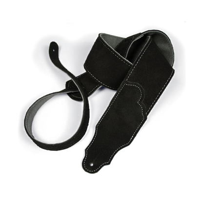 Franklin Original 2.5" Black Suede Guitar Strap with Silver Stitching