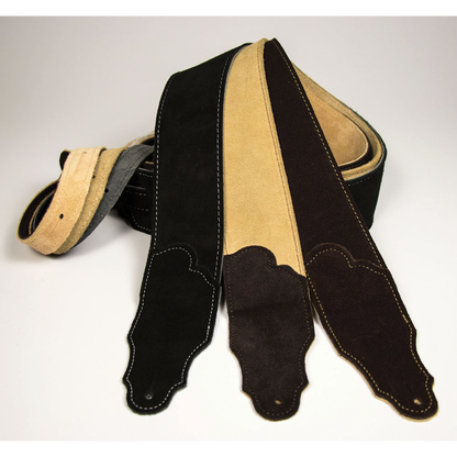 Franklin Original 2.5" Black Suede Guitar Strap with Silver Stitching — view 2
