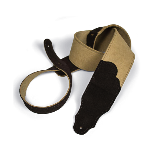 Franklin 2.5" Honey Suede Guitar Strap with Chocolate Stitching