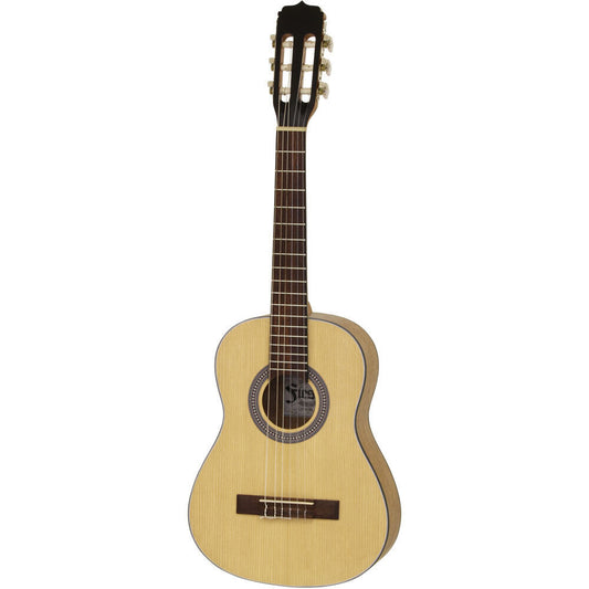 Aria Fiesta 1/2 Size Classical Nylon String Guitar, Spruce Top, Meranti Back & Sides, Natural Matte Finish