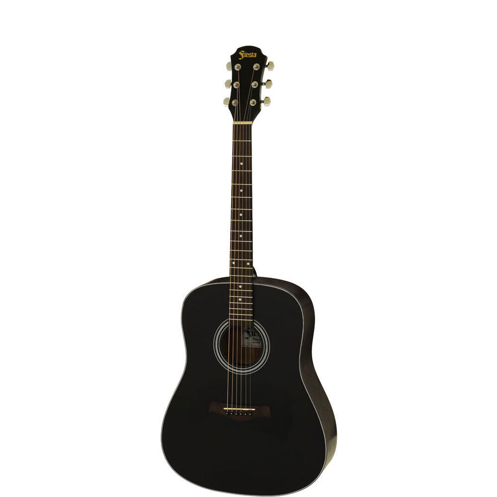 Aria Fiesta Series Traveller Acoustic Guitar Black Matte Finish