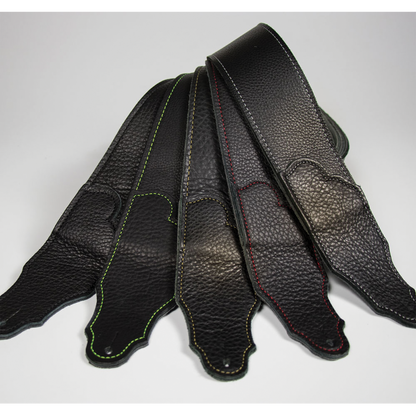Franklin Original 3" Black Glove Leather Guitar Strap with Black Stitching — view 2