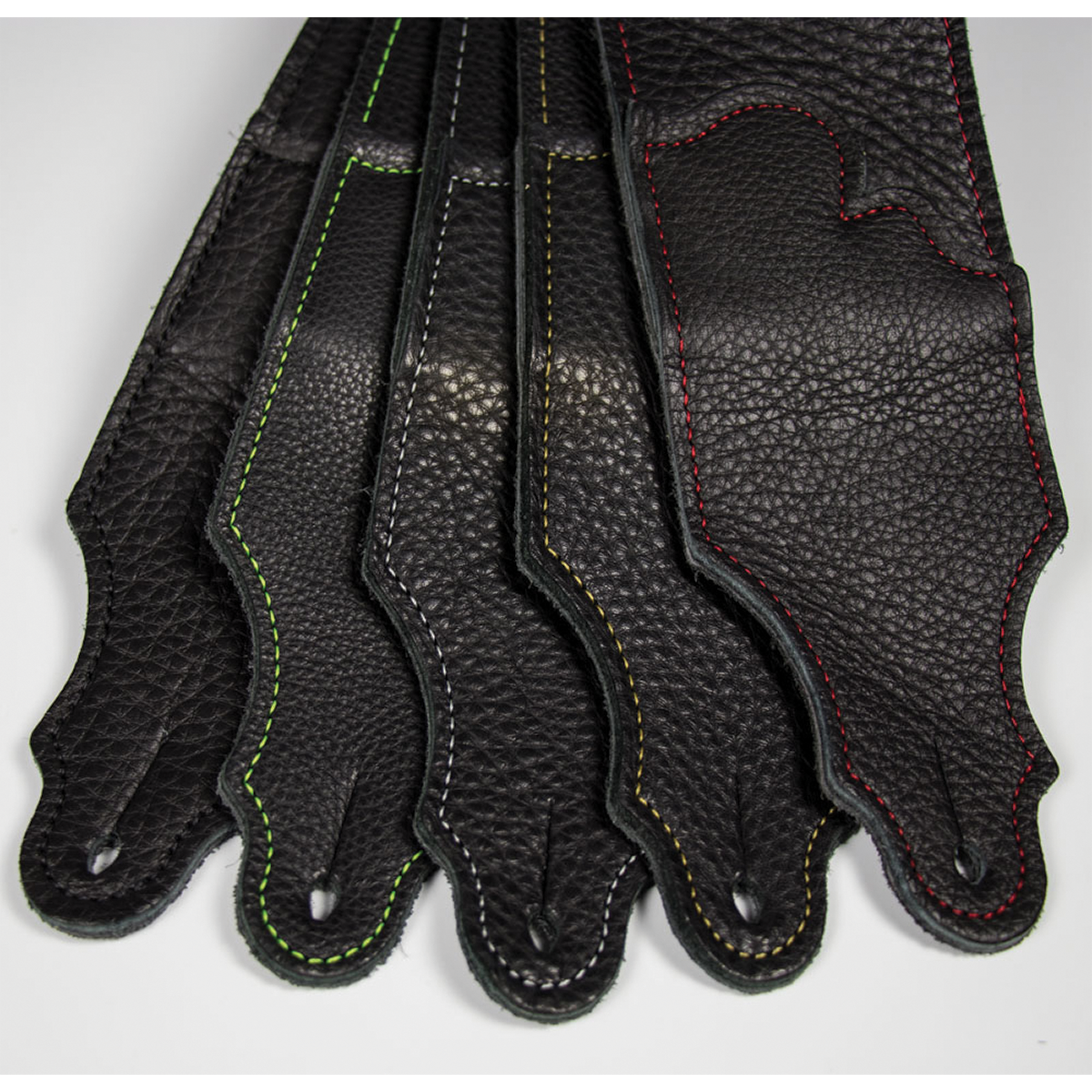 Franklin Original 3" Black Glove Leather Guitar Strap with Black Stitching — view 4
