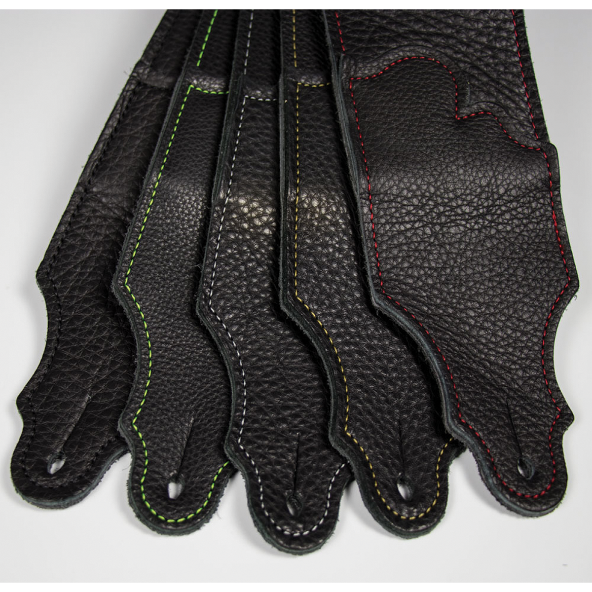 Franklin Original 3" Black Glove Leather Guitar Strap with Black Stitching — view 5
