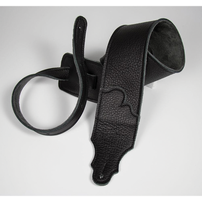 Franklin Original 3" Black Glove Leather Guitar Strap with Black Stitching