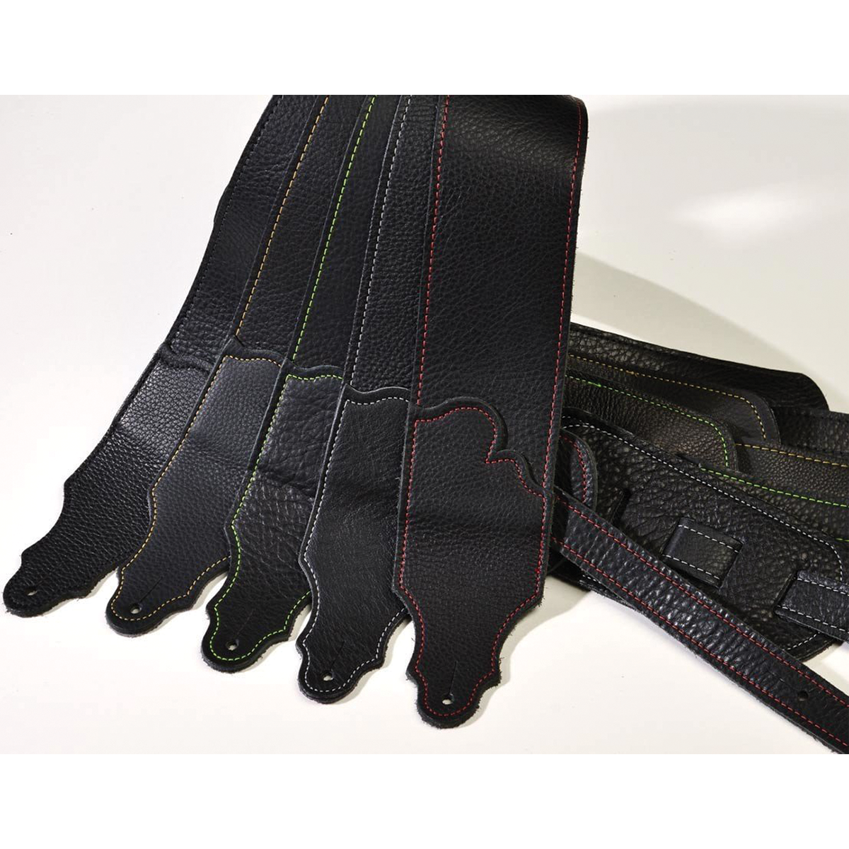 Franklin Original 3" Black Glove Leather Guitar Strap with Black Stitching — view 3