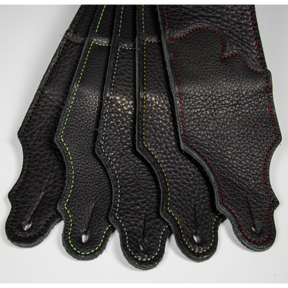 Franklin Original 3" Black Glove Leather Guitar Strap with Red Stitching — view 4
