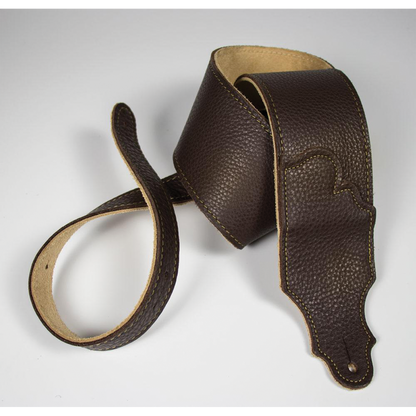 Franklin Original 3" Black Glove Leather Guitar Strap with Gold Stitching