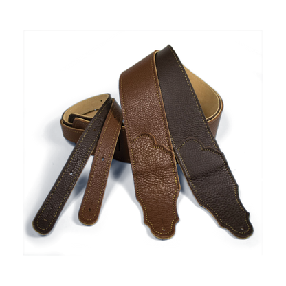 Franklin Original 3" Black Glove Leather Guitar Strap with Gold Stitching — view 2