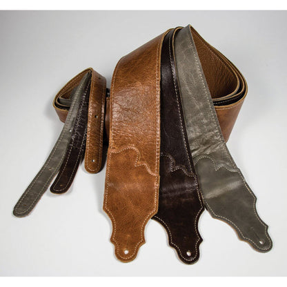 Franklin 3" Jackson Hole Chocolate Aged Leather Guitar Strap - Adjustable 39"-56" — view 2