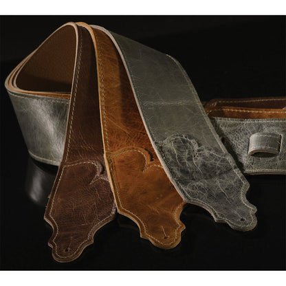 Franklin 3" Jackson Hole Chocolate Aged Leather Guitar Strap - Adjustable 39"-56" — view 3