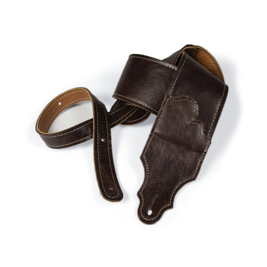 Franklin 3" Jackson Hole Chocolate Aged Leather Guitar Strap - Adjustable 39"-56"