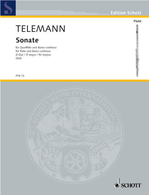 Sonata in D Major TWV 41:D9 for Flute and Continuo Sheet Music