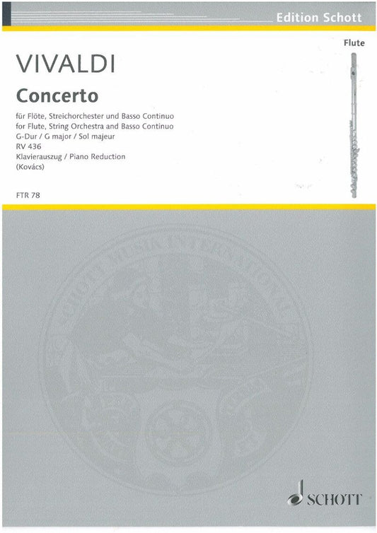 Vivaldi Concerto in G Major RV 436 for Flute and Piano, 25 Pages, Schott Music