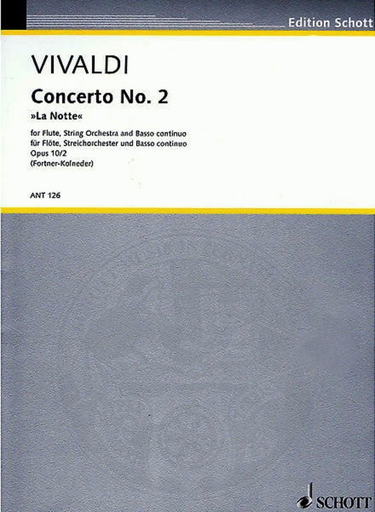 Vivaldi - Concerto #2 in Gmin Op10/2 La Notte RV439/PV342 - Flute/Treble Recorder Sheet Music Schott Music FTR80
