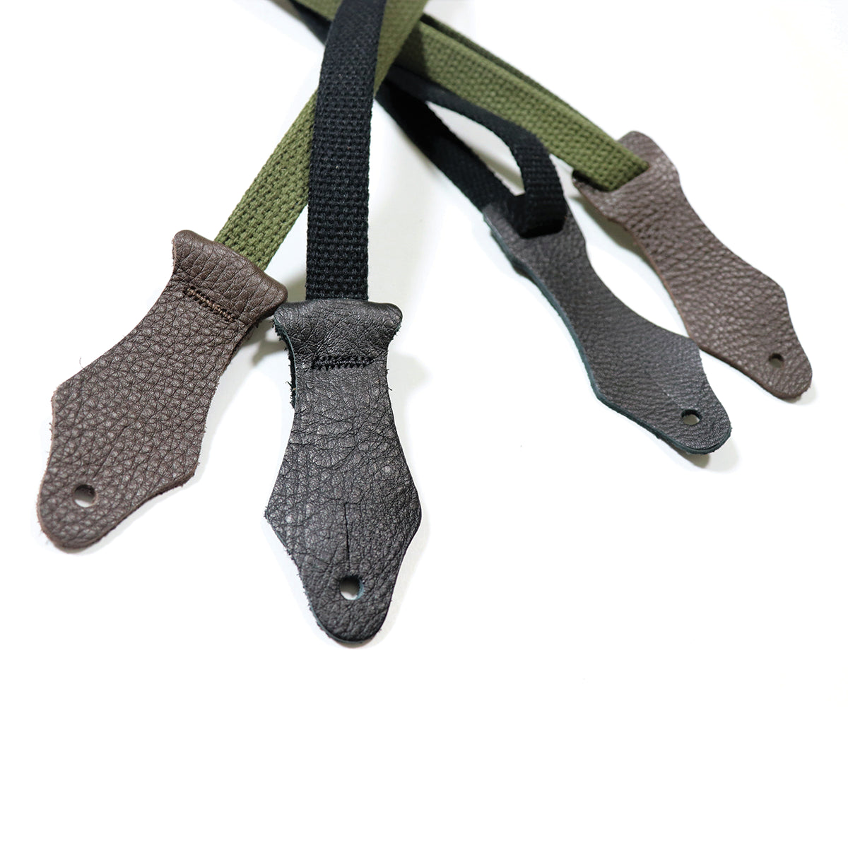 Franklin 5/8" Black Cotton Ukulele Strap with Black Leather Ends — view 3