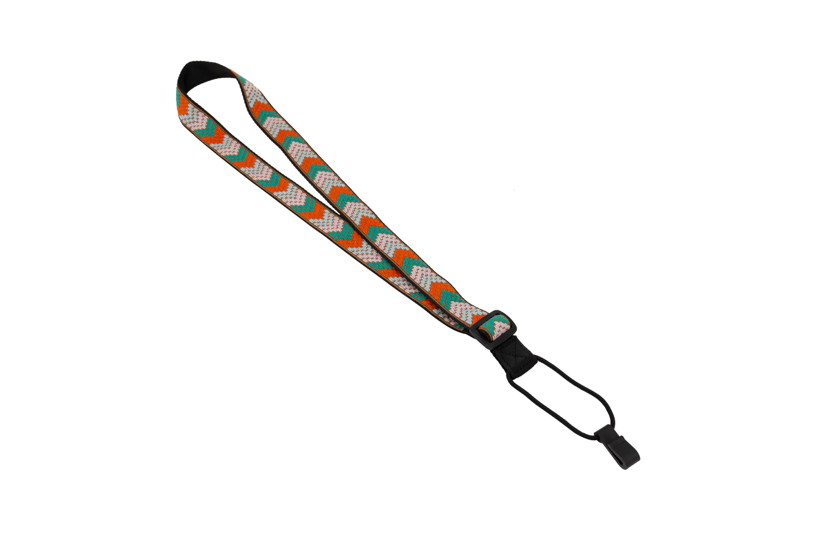 Fretz 1" Jacquard Ukulele Strap with Hook - Green & Orange