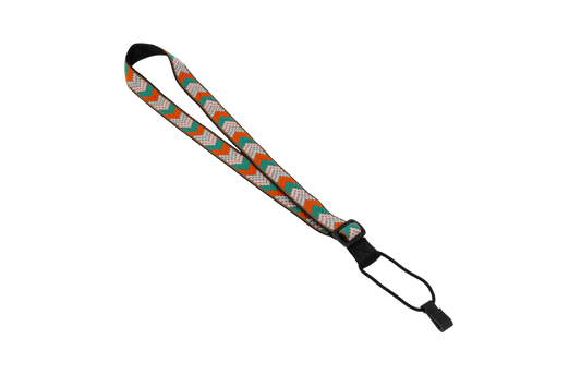 Fretz 1" Jacquard Ukulele Strap with Hook - Green & Orange