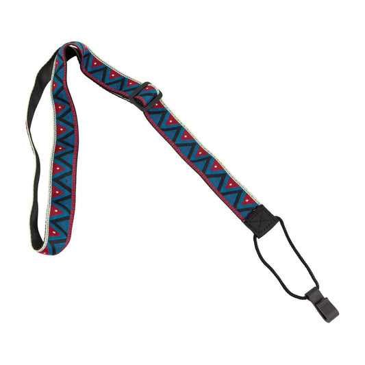 Fretz FUST-JC62HK Patterned Polyester Ukulele Strap - Blue/Red, Adjustable up to 35"