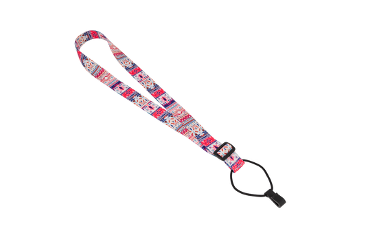 Fretz 1" Print Neck Ukulele Strap with Sound Hole Clip - Pink