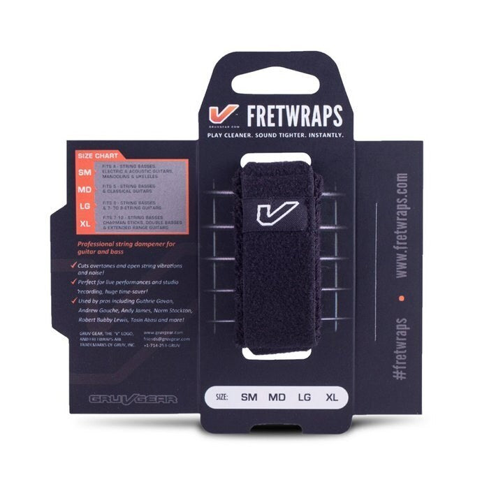 Gruv Gear FretWraps Guitar String Muters/Dampeners 1-Pack (Black, Large)