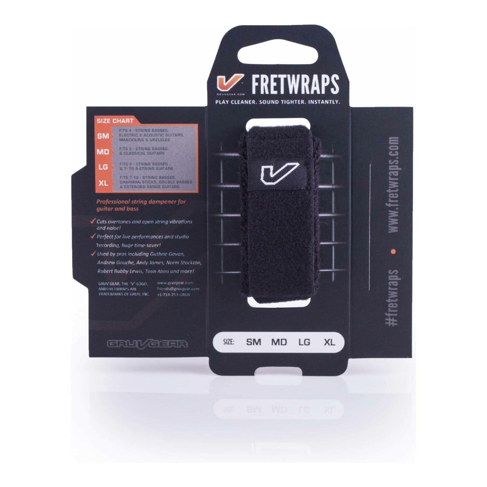 Gruv Gear FretWraps Guitar String Muters/Dampeners 1-Pack (Black, Extra Large)