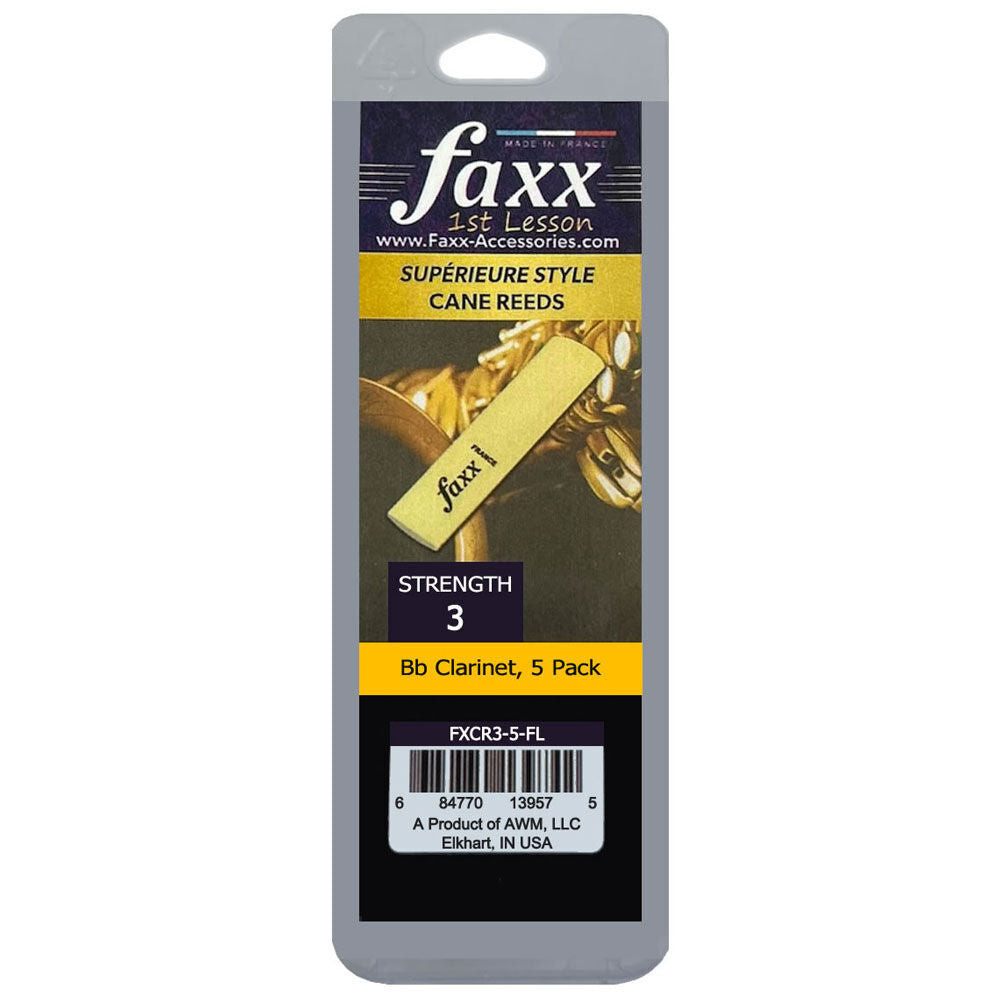 Faxx Bb Clarinet Cane Reeds Size 3 (5-Pack)