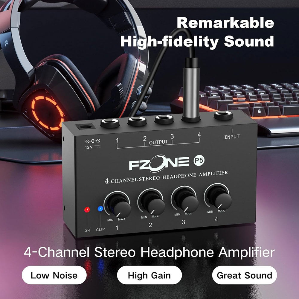 FZONE P5 Portable 4-Channel Headphone Amplifier — view 4