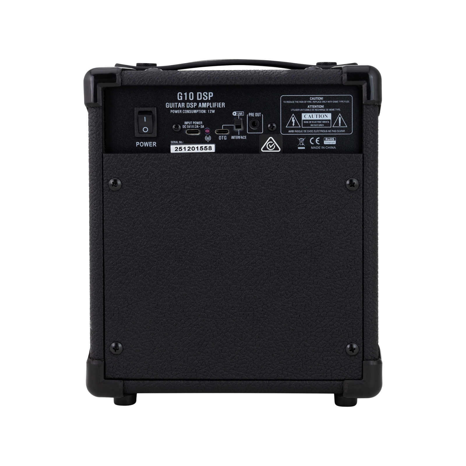 Belcat G10 DSP Guitar Combo Amplifier with Effects, Bluetooth Speaker, 10W Power, USB-C Recording, 5" Speaker, Clean/Overdrive Channels — view 2