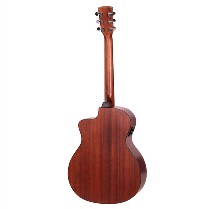 Saga G100C Solid Top Folk Cutaway Acoustic-Electric Guitar Natural with Fishman Pickup — view 2