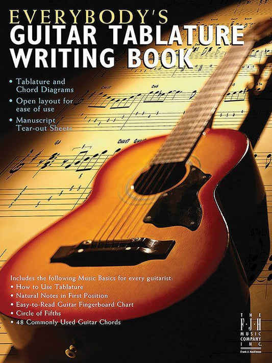 Everybody's Guitar Tablature Writing Book by Philip Groeber - 64 Pages with Tear-Out Sheets and Instructional Guide