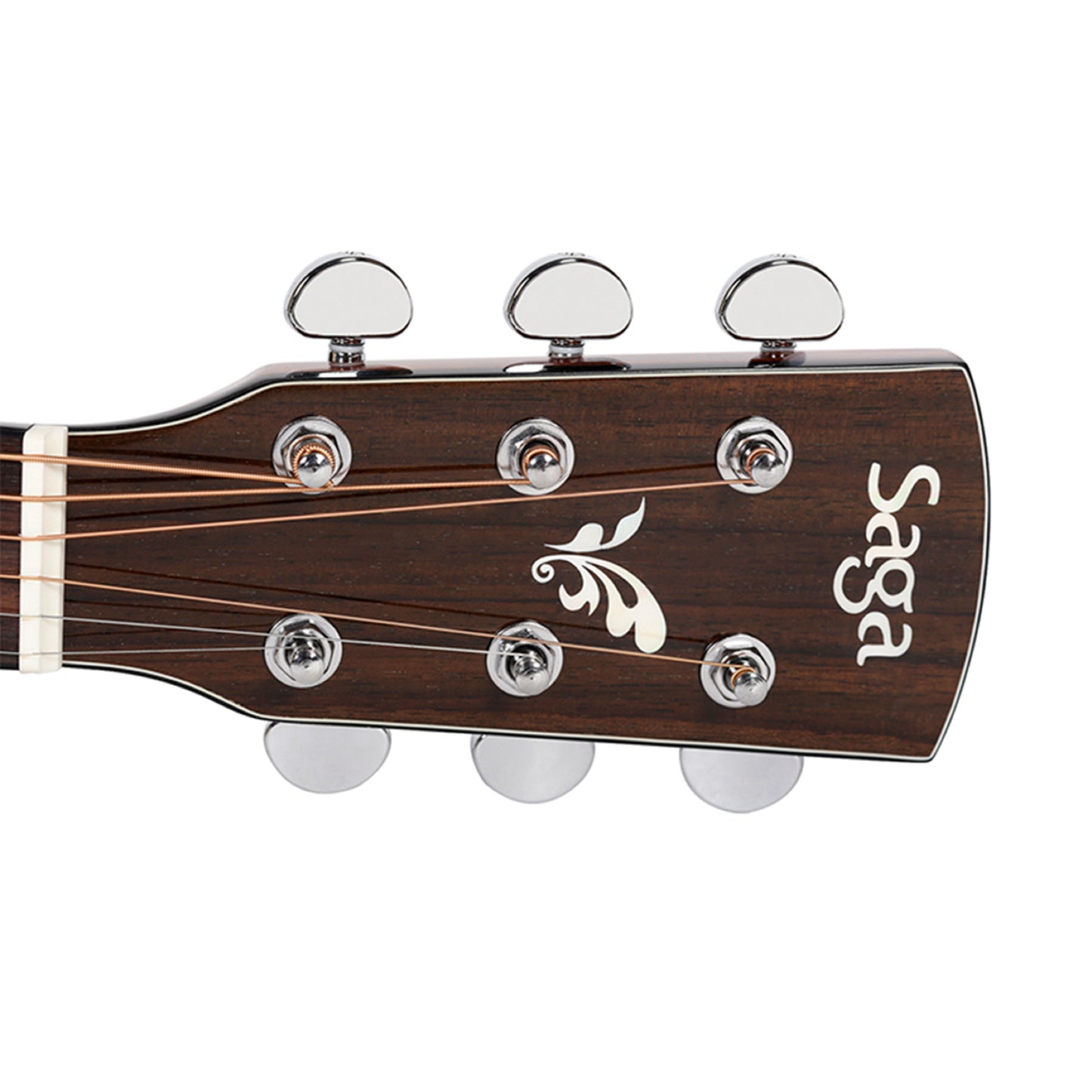 Saga G200C Solid Top Folk Cutaway Acoustic-Electric Guitar Natural with Fishman Pickup — view 5