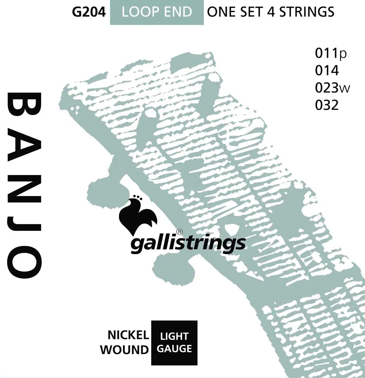 Galli G204 Nickel Wound Light Gauge Banjo Strings 11/32
