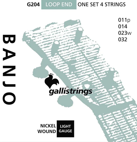 Galli G204 Nickel Wound Light Gauge Banjo Strings 11/32