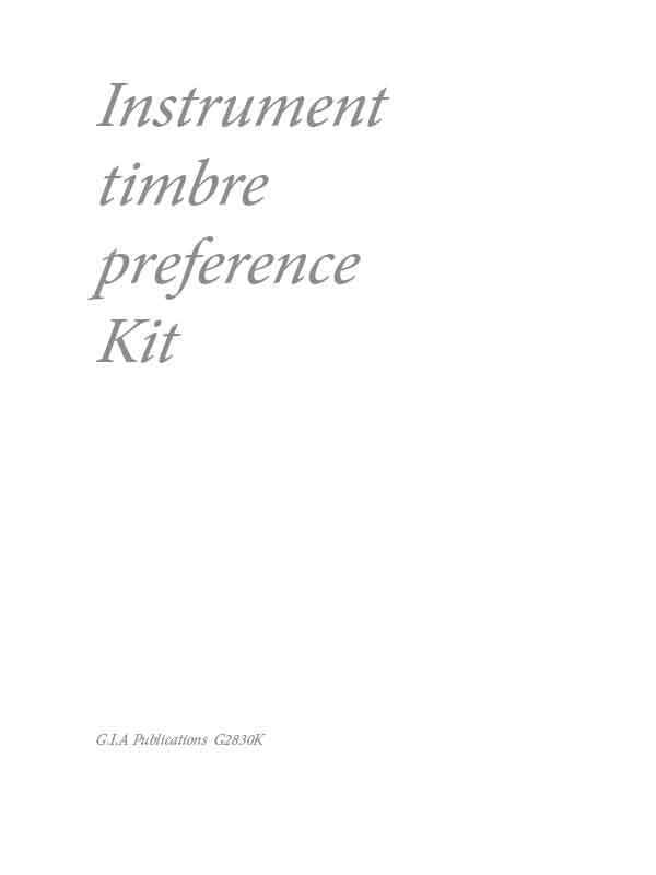 Instrument Timbre Preference Test Kit — Classroom (GIA Publications)
