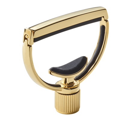 G7th Heritage Wide Gold Capo with Adaptive Radius Technology, Leather Pouch, Polishing Cloth, and Gift Box