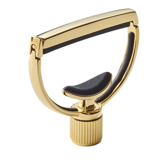 G7th Heritage Wide Gold Capo with Adaptive Radius Technology, Leather Pouch, Polishing Cloth, and Gift Box