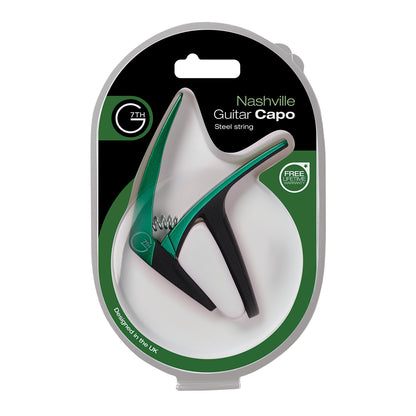 G7 Nashville 6 String Green Capo - Lightweight Spring Capo for Steel String Guitars, One-Handed Operation, Protects Guitar Neck — view 2