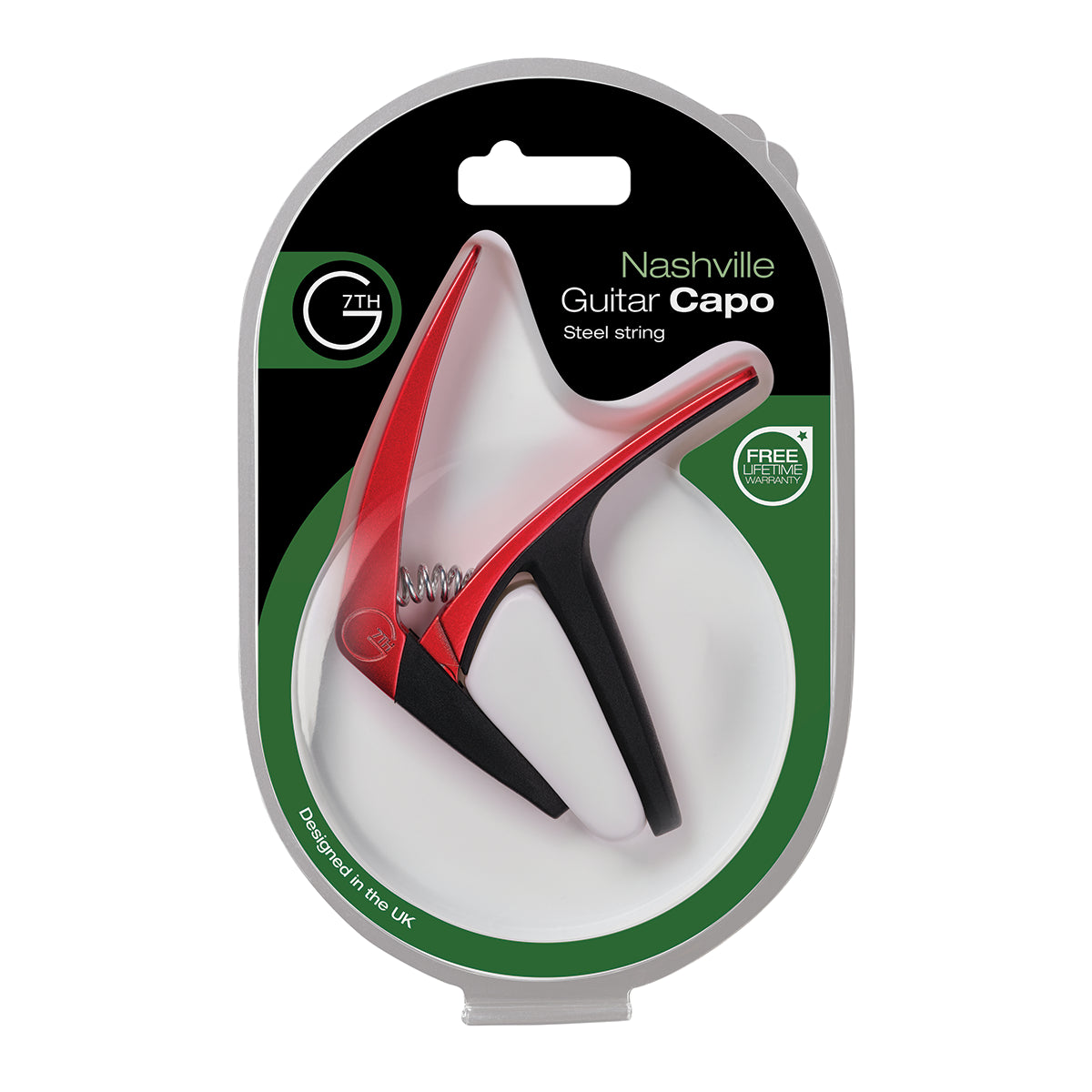 G7 Nashville 6 String Red Capo - Lightweight Spring Capo for Steel String Guitars, One-Handed Operation, Protects Guitar Neck, Fast & Easy to Use — view 2