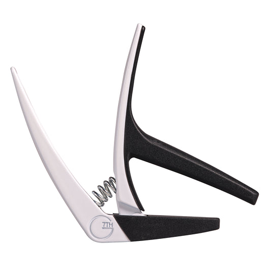 G7 Nashville 6 String White Capo - Lightweight Spring Capo for Steel String Guitars, One-Handed Operation, Protects Tone and Neck