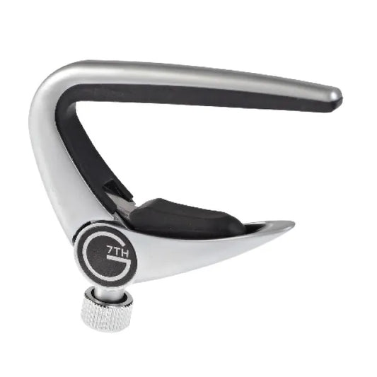 G7 Newport Classical Guitar Capo - Adjustable Tension, Lightweight, Low Profile, Flip Lever Design, Ideal for 12-String Guitars, Silver
