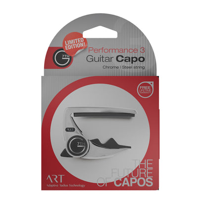 G7 Performance 3 Limited Edition Chrome Guitar Capo with ART technology and Tension Control for steel string guitars — view 3