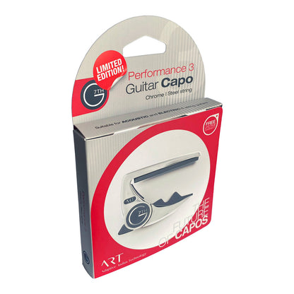 G7 Performance 3 Limited Edition Chrome Guitar Capo with ART technology and Tension Control for steel string guitars — view 4