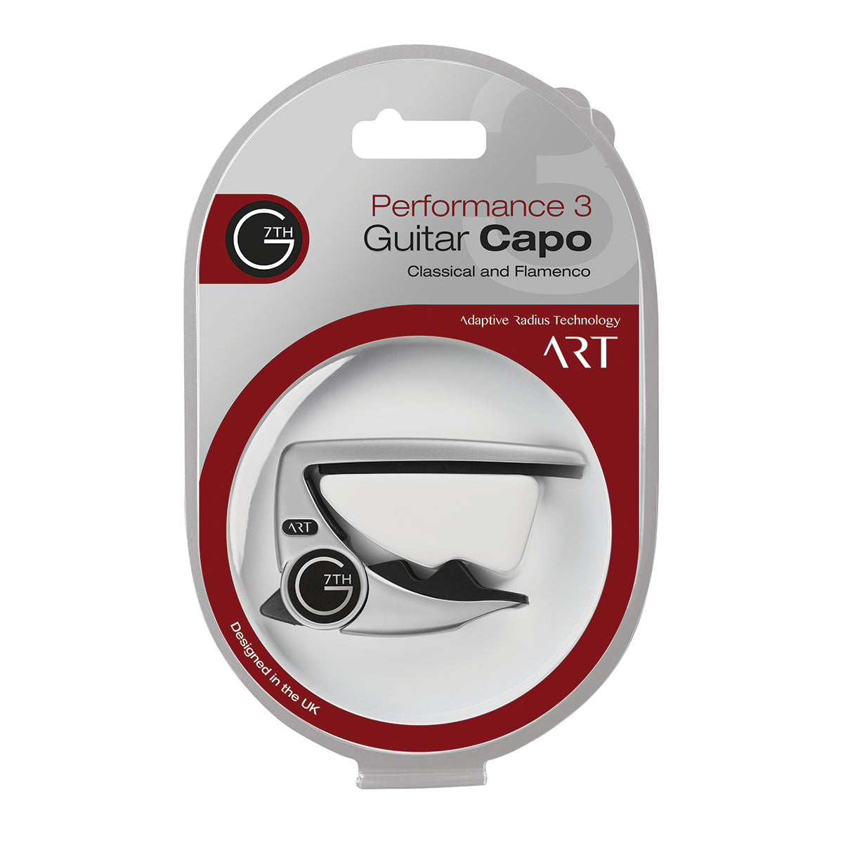 G7 Performance 3 Silver Classical and Wide Neck Guitar Capo for Flamenco, 7-string, and 8-string Guitars with Unique Tension Control — view 3