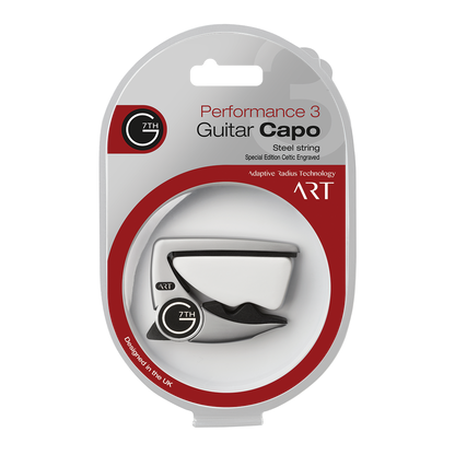 G7 Performance 3 Celtic Silver Guitar Capo with Adaptive Radius Technology and Unique Tension Control — view 4