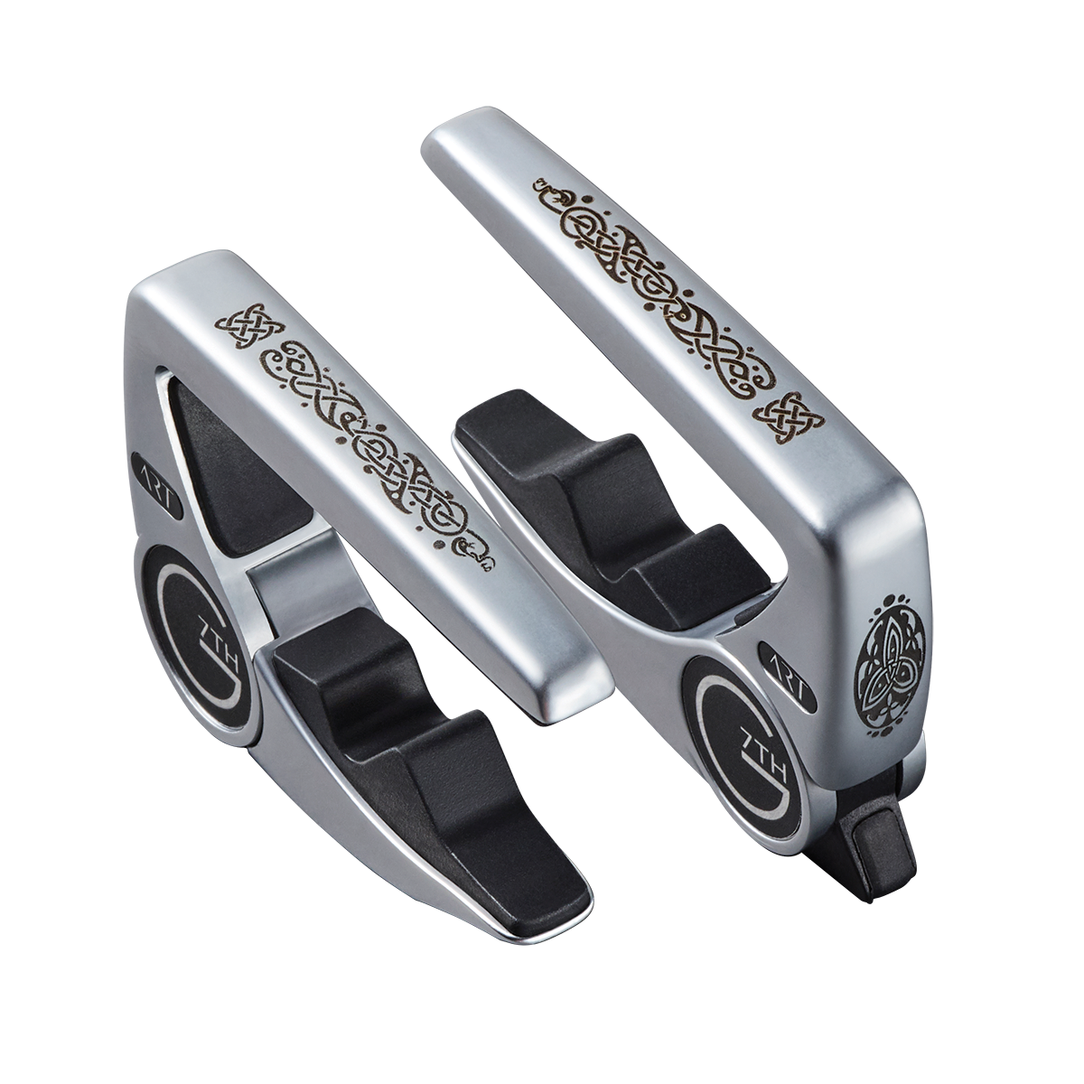 G7 Performance 3 Celtic Silver Guitar Capo with Adaptive Radius Technology and Unique Tension Control
