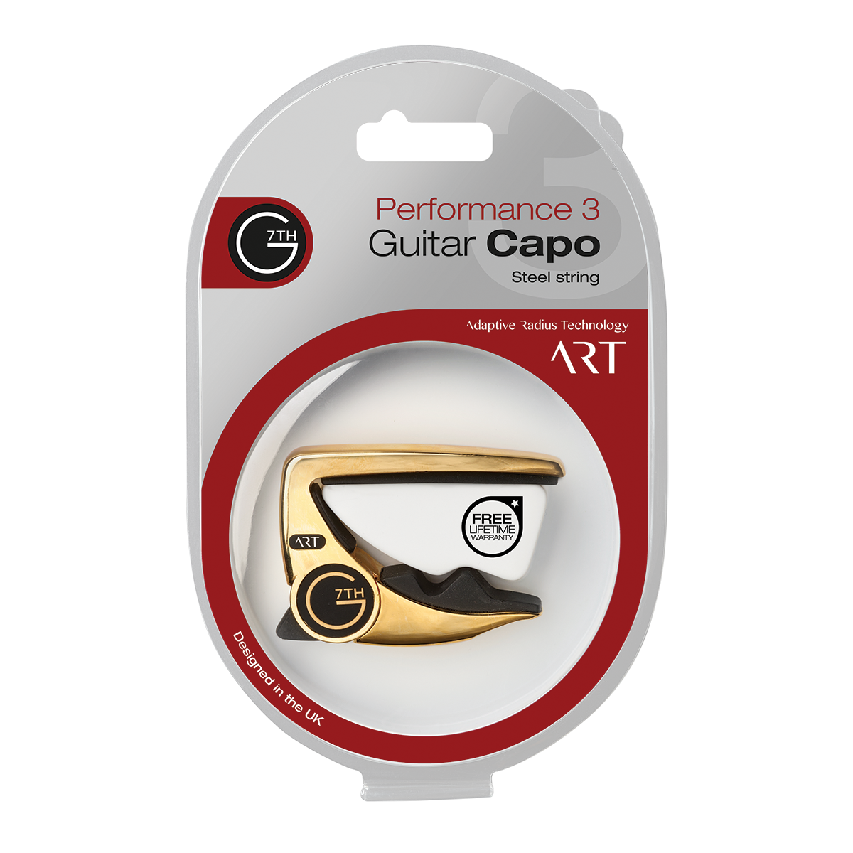 G7 Performance 3 18kt Gold-Plated Guitar Capo with Adaptive Radius Technology and Unique Tension Control — view 3
