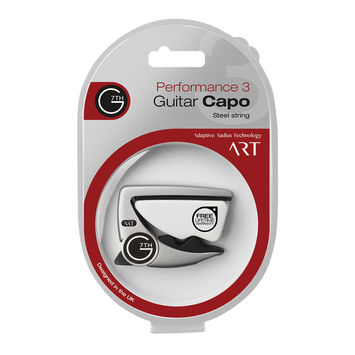 G7th Performance 3 Silver Guitar Capo with Adaptive Radius Technology and Unique Tension Control — view 3